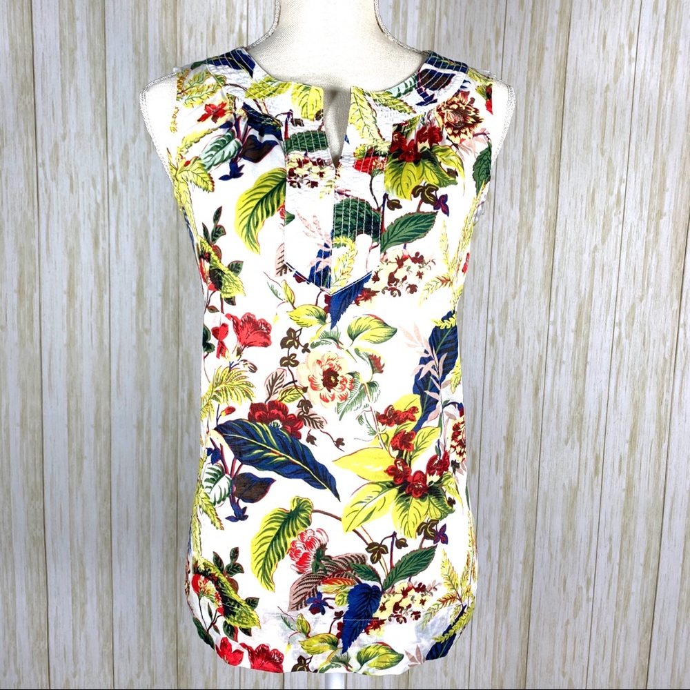 Talbots floral whimsical boho print tank LP